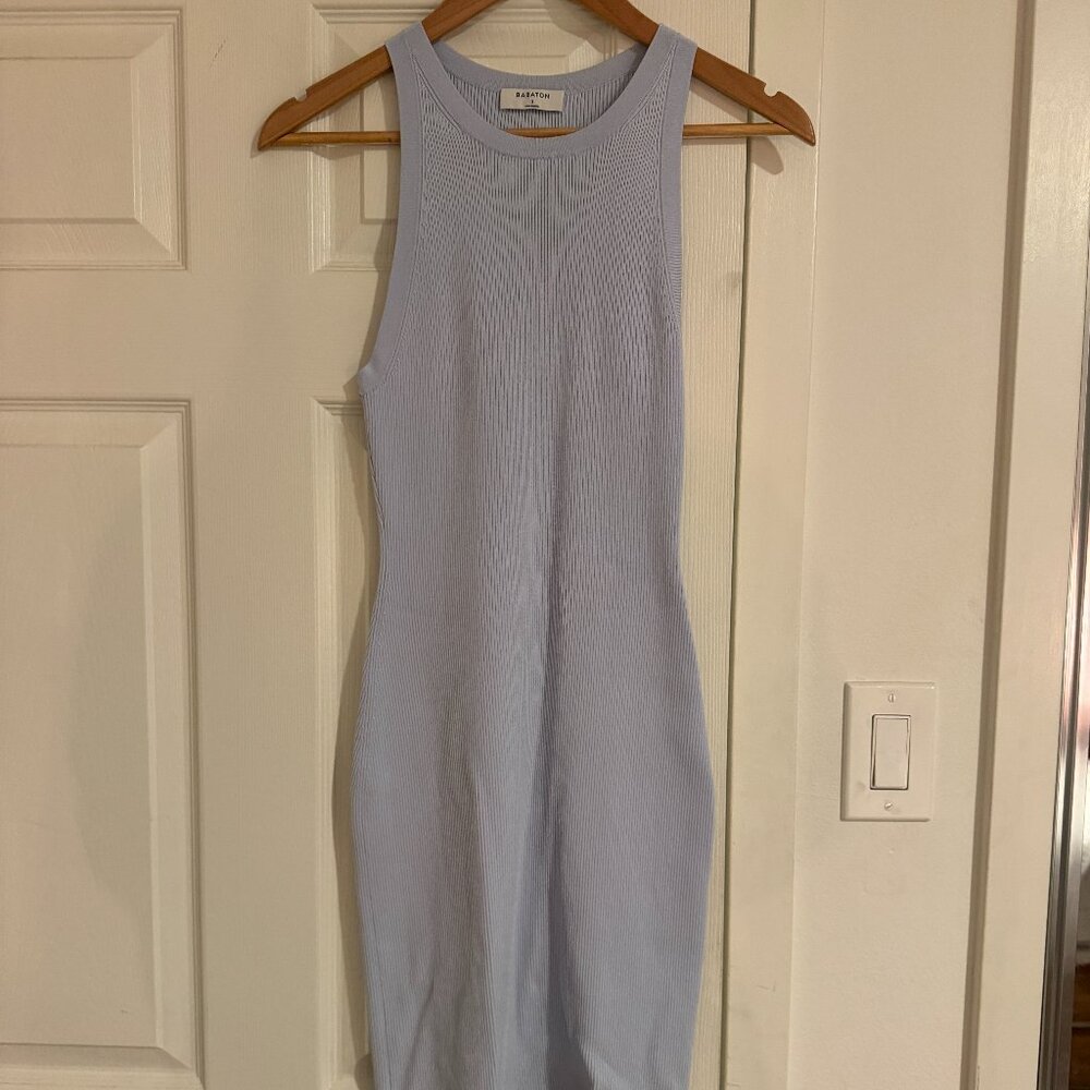 Aritzia Babaton Ribbed Bodycon Iceberg Blue Midi Dress